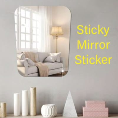 Sticky Self-Adhesive Rectangle Shape Small-Size Mirror Sticker Paper ( 12-inches X 8-inches Size )