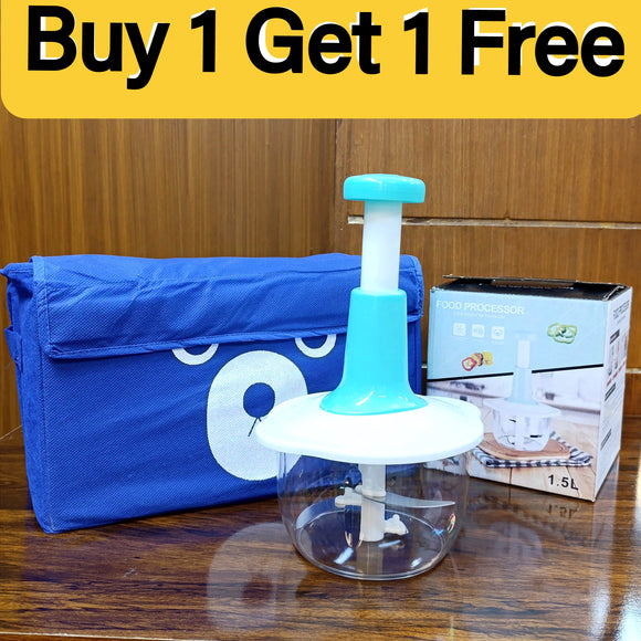 Buy 1 Get 1 Free Manual Push Chopper With Free Foldable Panda Organizer (Random Colors Will be sent)