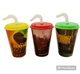 Kids' 250ml Plastic Glass With Straw ( Random Colors Will Be Sent )