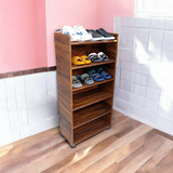 Brown Color Wooden Laminated Multi-Purpose Shoes, Kitchen & Lounge Organizer Space Saving Storage Rack