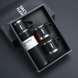 Stainless Steel 500ml Hot & Cool Water Bottle With 2-Cups ( Random Colors Will Be Sent )