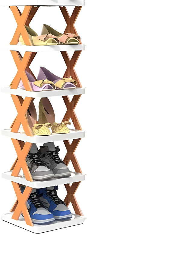 Multi-Purpose Plastic 6-Layer Shoes & Home Decor Corner Rack ( Random Colors Will Be Sent)