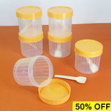 Beli Pack Of 6pcs Small 200grms Plastic Jars With Spoons ( Random Colors Will Be Sent )