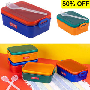 Appollo Kids Bunny School Plastic Tiffin & Lunch-Box With Spoon ( Random Colors Will Be Sent )