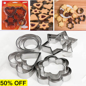 12pcs/Set Stainless Steel Cookie Cutter ( 4 Shapes)
