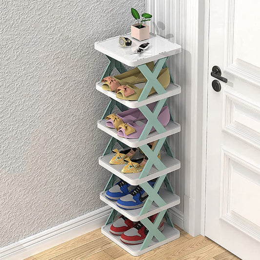 Omega X-Corner Multi-Purpose Plastic 6-Layer Shoes & Home Decor Rack ( Random Colors Will Be Sent)