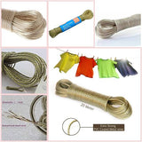 Metal Coated (20-Meters/60-Feet) Laundry Non-Slip Hanging Rope ( Random Colors Will Be Sent)