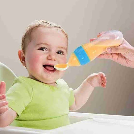 New-Born Baby Plastic Food Feeder With Spoon
