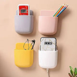 Self-Adhesive Sticky Multi-Purpose Mobile Pocket Holder Wall-Mount ( Random Colors Will Be Sent)