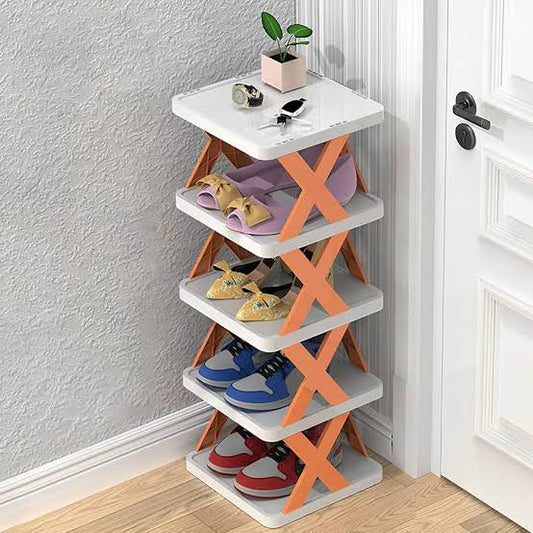 Omega X-Corner Multi-Purpose Plastic 5-Layer Shoes & Home Decor Rack ( Random Colors Will Be Sent)