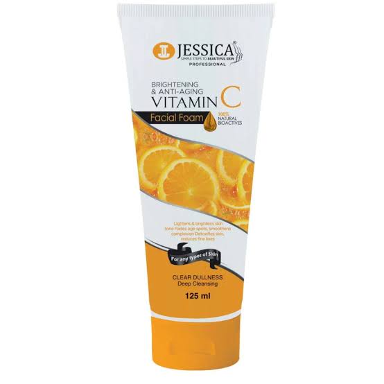 Jessica Vitamin C 125ml Brightening & Anti-Aging Clear Dullness Face Wash Facial Foam