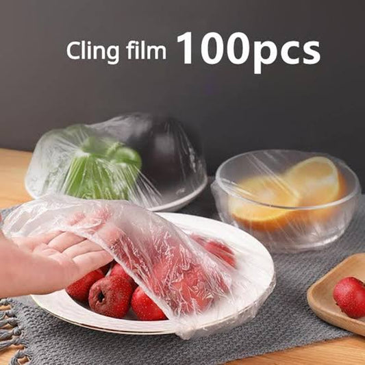 Pack Of 100pcs Disposable Elastic Stretchable Food Cover & Multipurpose Wrap