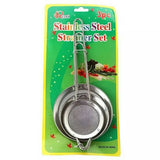 Pack Of 3pcs Stainless Steel Net Fine Mesh Tea Strainer / Chaani Set