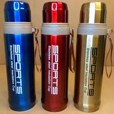 Sports Stainless Steel 750ml Water Bottle Hot & Cool ( Random Colors Will Be Sent )