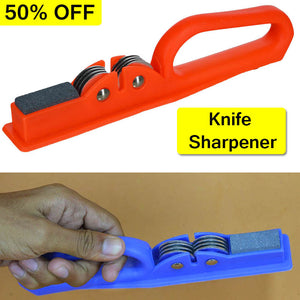 Manual Knife Sharpener With Side Stone For Extra Sharpness