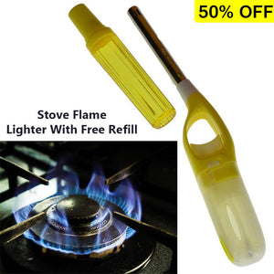 Flame Kitchen Gas Lighter Stove Igniter With Refill ( Random Colors Will Be Sent )