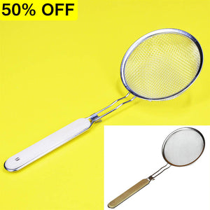 Stainless Steel 6.5 inches Medium-Size High Quality Frying Strainer With Wooden Handle