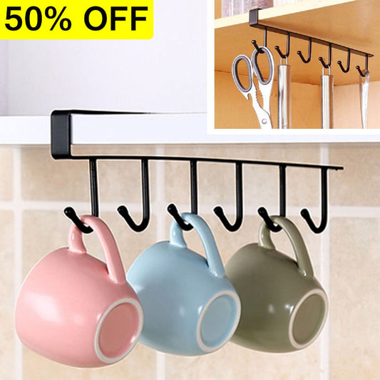 Multi-Purpose Under Cabinet Metal Mug & Kitchen Hanger