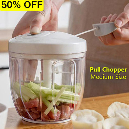 Eotia Grey Smart Compact Medium-Size Quick Speedy Vegetables Pull Rope Chopper