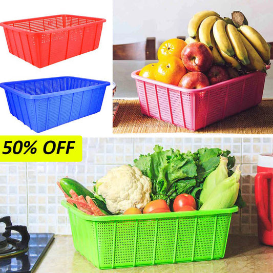 Appollo Medium Size Plastic Storage Rainbow Basket ( Random Colors )