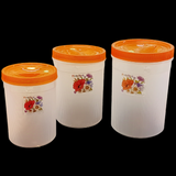 Pretty Neat 7pcs Round Shape Multi-Purpose Plastic Grains, Staples & Snack Storage Jar Set(Random Colors Will be sent)