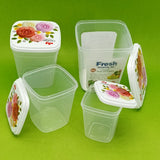 Omega Fresh Pack of 4pcs medium Size Air-Tight Transparent Plastic Storage Bowl Set