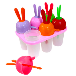 JoJo 6pcs Multi-Color Ice-Cream Lolly Plastic Mold