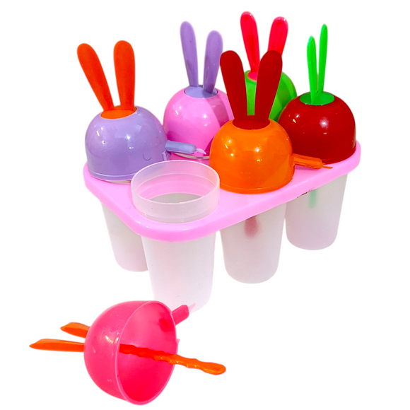JoJo 6pcs Multi-Color Ice-Cream Lolly Plastic Mold