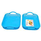 Pretty Fruit Basket Pack Of 2pcs Plastic Rectangular Shape (Random Colors Will Be Sent)