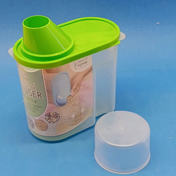 Kitchen Dispenser Space Saving 1.5-Litres Plastic  Sealed Grain Storage Jar ( Random Colors Will Be Sent)
