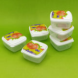 Fresh Pack of 6pcs mini Boxes Transparent Plastic Square Shape Storage mini Bowl Set