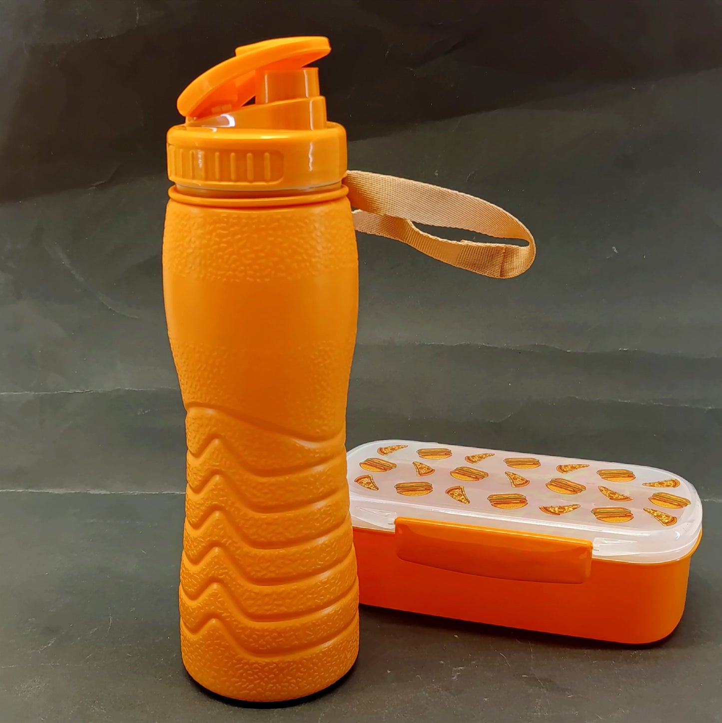 Appollo Buddy  2-Layer Plastic Kids Lunch Box and Water Bottle Set ( Random Colors Will Be Sent)