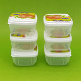 Fresh Pack of 6pcs mini Boxes Transparent Plastic Square Shape Storage mini Bowl Set