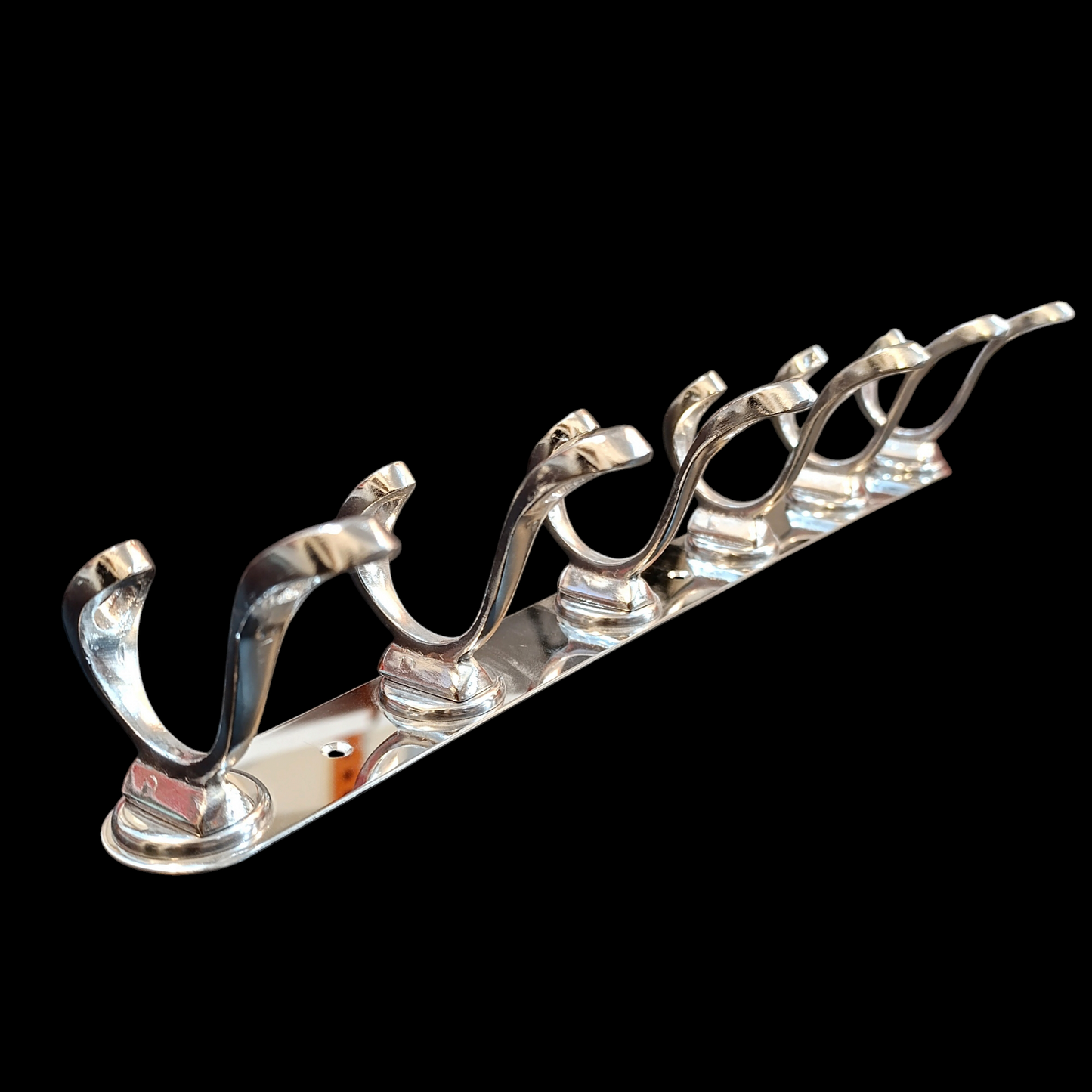 Stainless steel 6-Hook Hanging  Silver Wall-Mount Screw Rail Hanger