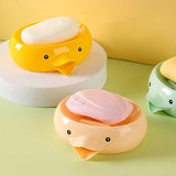 Duck Shape Plastic Soap Dish With Bottom Drain System( Random Colors Will Be Sent)