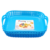 Pretty Fruit Basket Pack Of 2pcs Plastic Rectangular Shape (Random Colors Will Be Sent)