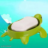 Turtle Plastic Soap Dish With Bottom Drain Holes( Random Colors Will Be Sent)