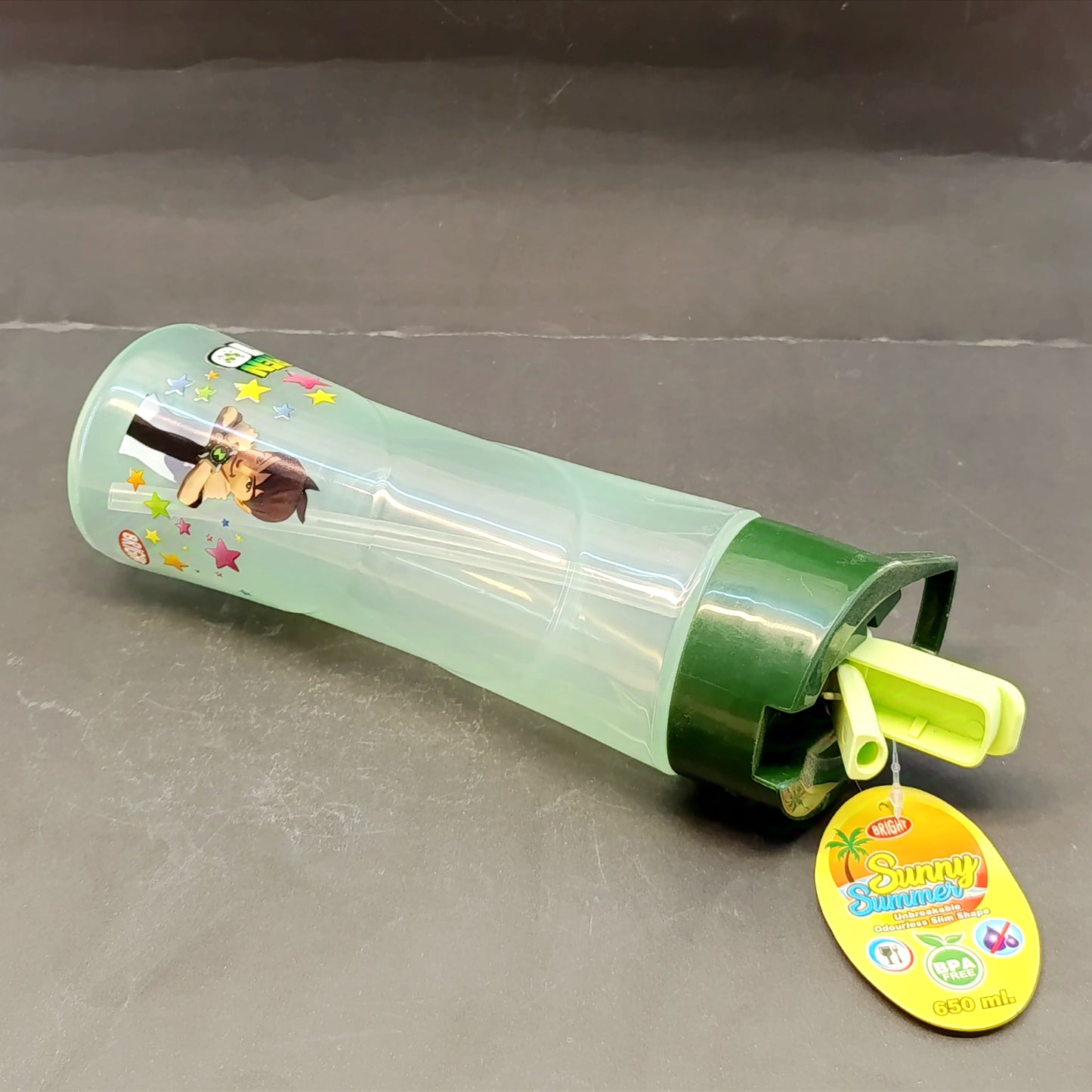 Sunny Summer 650ml  Transparent Plastic Water Bottle ( Random COLORS Will Be Sent )