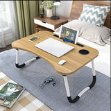 Beige Color Multi-Purpose Wooden Foldable Laptop Desk Table