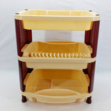 Plastic 3-Layer Dishes & Plates Organizing Rack (Random Colors Will be sent)