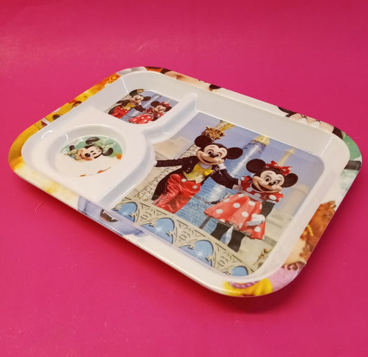 3-Partition Plastic Melamine 11 X 8 inches Platter Food Serving Tray