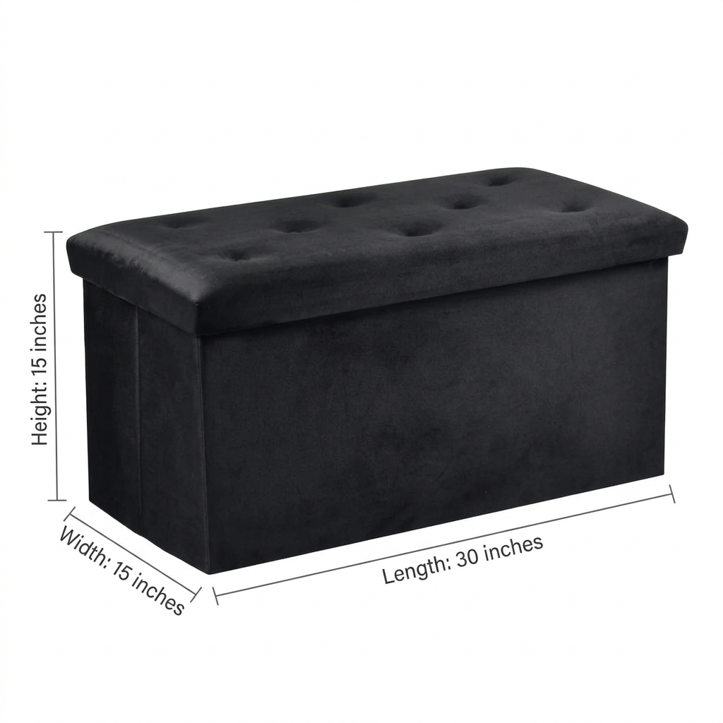 2-In-1 Velvet Clothing Storage Ottoman Box Super Soft & Durable