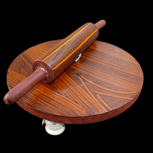 Wooden Round Roti (Meal) Chakra Belan Set