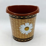 Classic Flower Printed Small-Size Plastic Dustbin