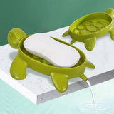 Turtle Plastic Soap Dish With Bottom Drain Holes( Random Colors Will Be Sent)