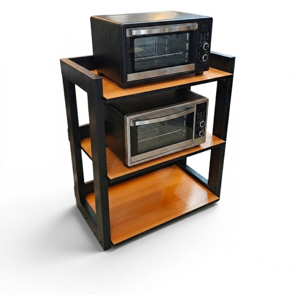 3-Layer Laminated Wooden Kitchen Multi-Purpose Rack