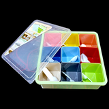 Elegant Smart Multi-Function Square Shape 9-Section Plastic Spices Organizer Masala & Dry-Fruit Box