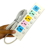 Zeus Electric 3-Meters Wire Extension Lead With 2 USB-Charging Sockets and 4 Pin Sockets