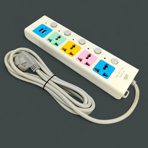 Zeus Electric 3-Meters Wire Extension Lead With 2 USB-Charging Sockets and 4 Pin Sockets