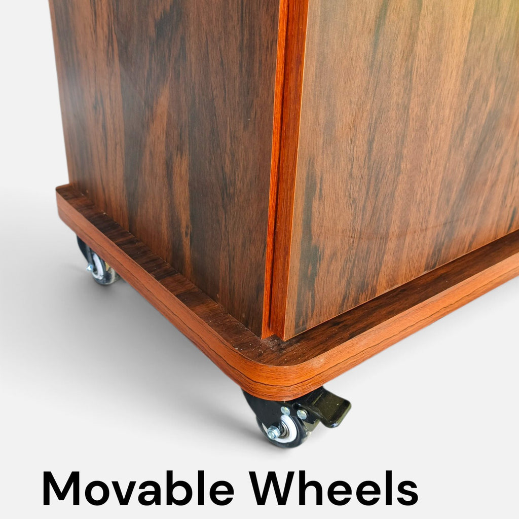 Movable Wheels Storage Cupboard Rack With Removable Adjustable Shelves